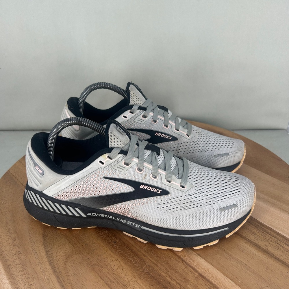 Brooks Adrenaline GTS 22 Womens Running Shoes Grey Pink 1203531B035 Size 9.5 B
